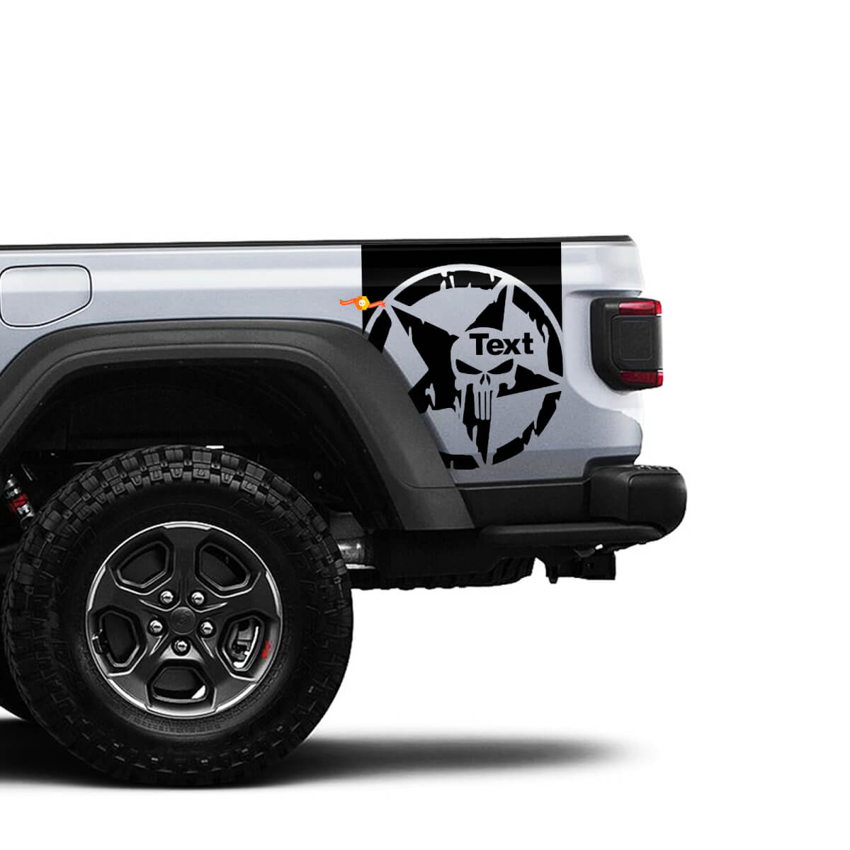 Paar Jeep Gladiator zijdeur strepen Star Destroyed Punisher Stickers Decals Vinyl Graphics Stripe kit voor 2020-2021 voor beide zijden
