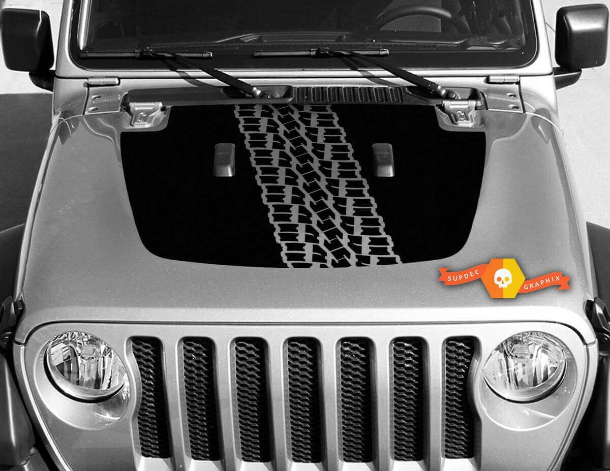 Blackout Bandenspoor Motorkap Vinyl Sticker voor Jeep Gladiator & Wrangler