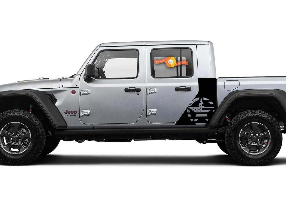 Vlag USA Sterstijl Zijkant Vinyl Decal Sticker voor Jeep Gladiator
