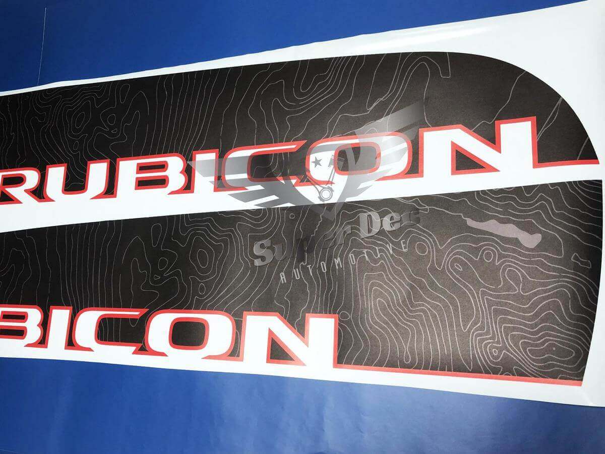 Paar topografische kaart Jeep WRANGLER JK UNLIMITED RUBICON RECON sticker sticker
