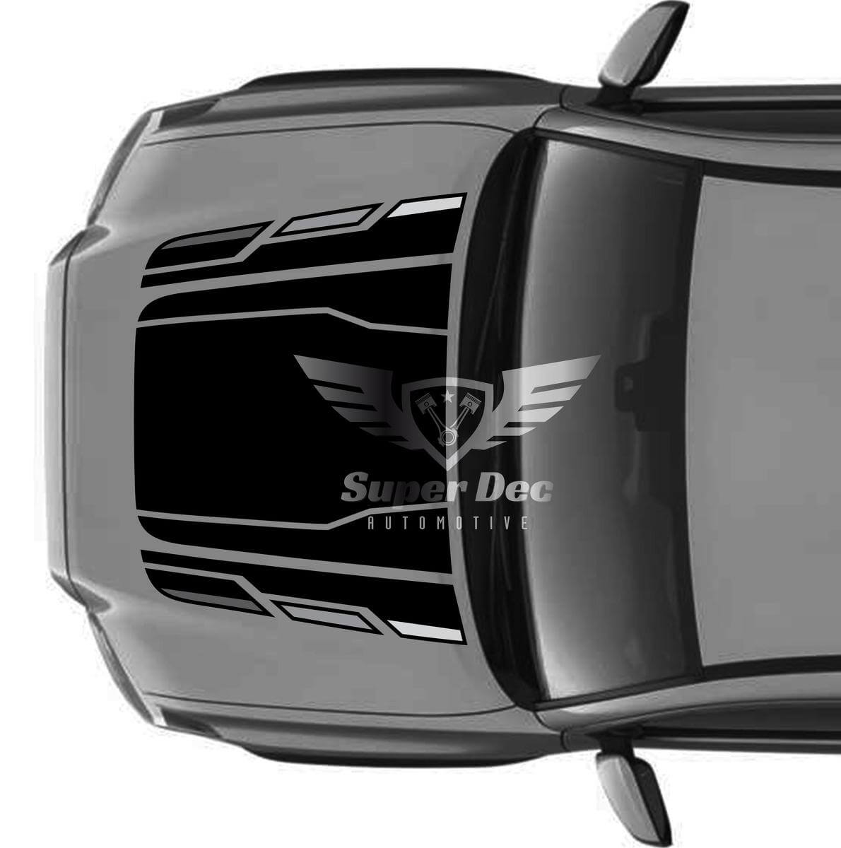 TRD-stijl zwarte motorkapstrepen vinyl decal voor Toyota Tacoma 2016-2020