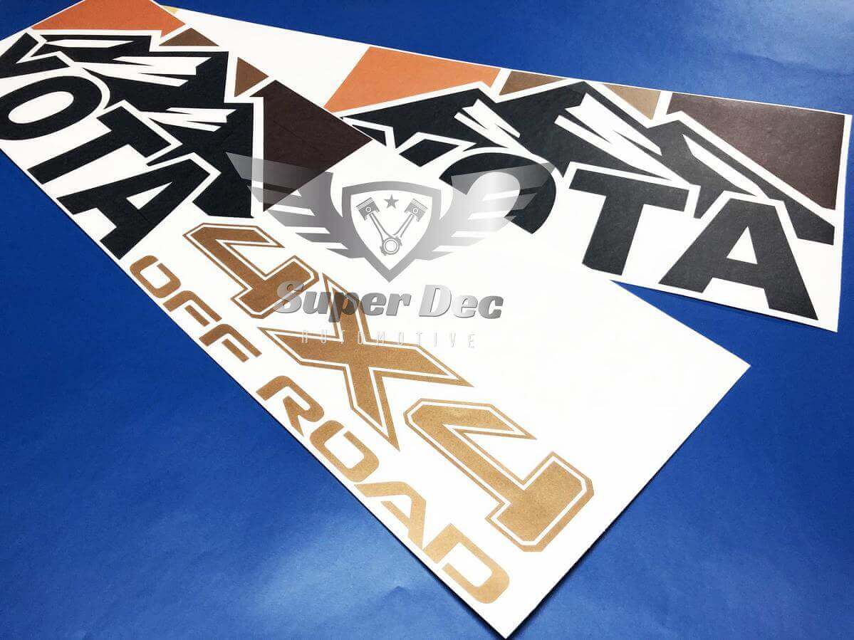 YOTA 4x4 Off Road Mountain Side Vinylstickers voor Toyota Trucks