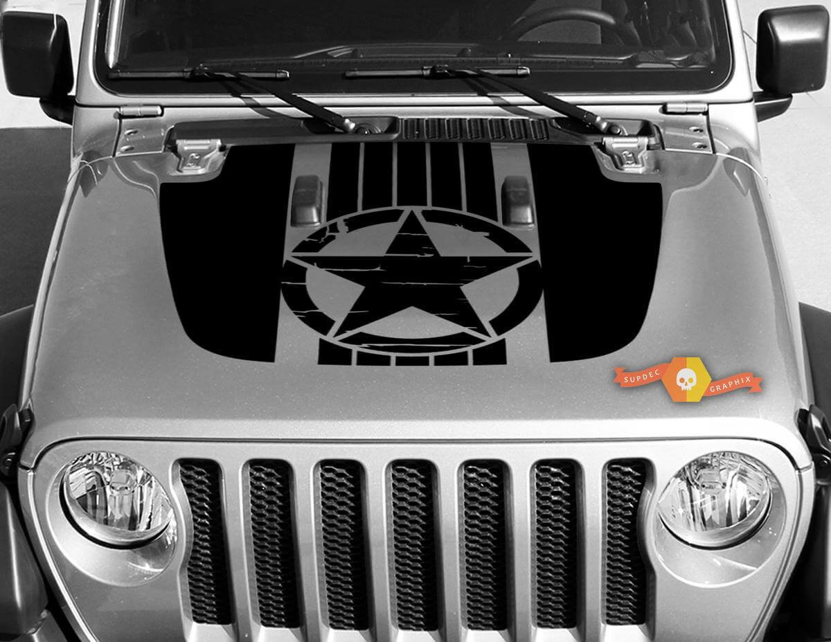 Militaire Oorlogsster Motorkap Vinyl Decal Kit voor Jeep Gladiator en Wrangler