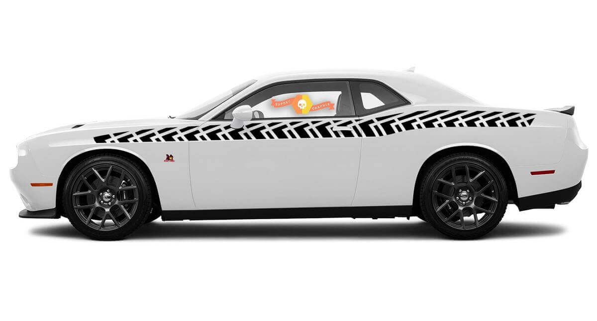 Volledig Lengte Bodyline Racing Strepen Graphics Kit voor Dodge Challenger