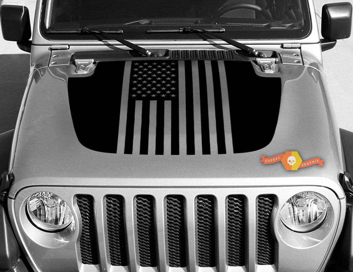 Vlag VS Motorkap Vinyl Decal voor Jeep Gladiator & Wrangler