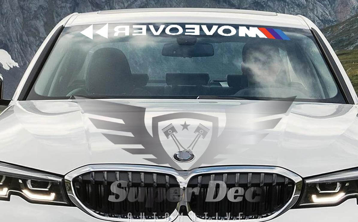 Move Over M-Style Voorruitbanner Vinylsticker voor BMW G/F/E Serie