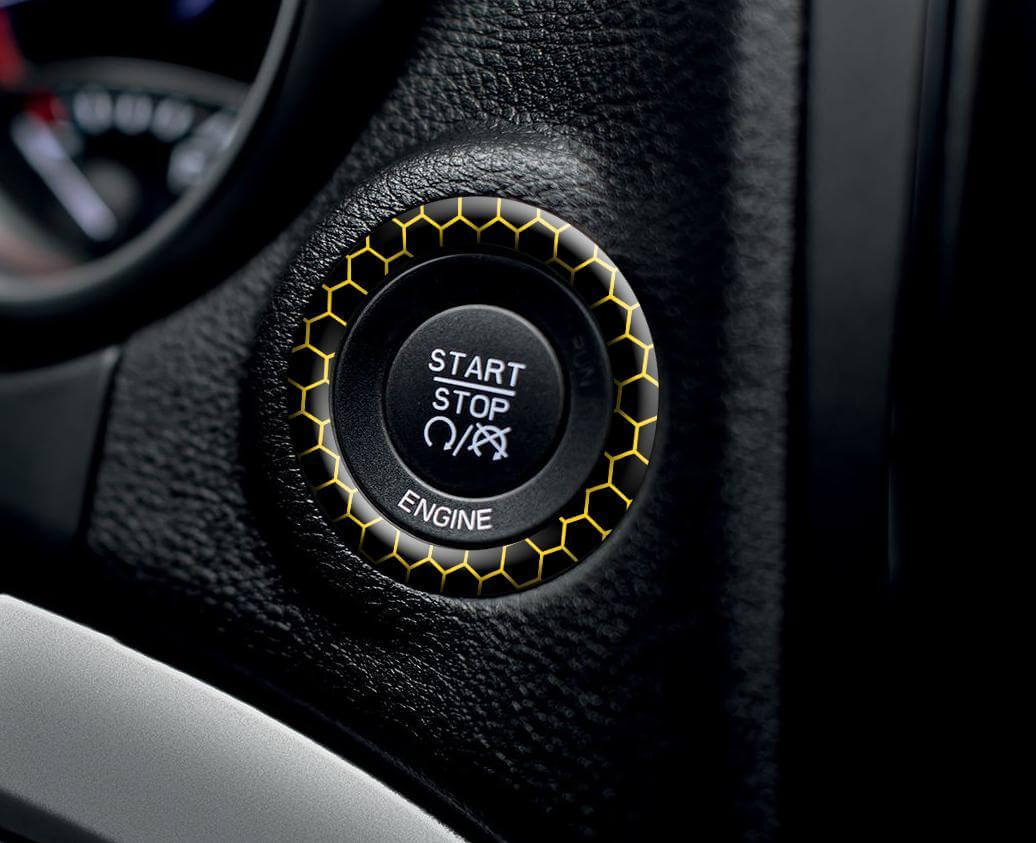 Honingraat Startknop Ring Bolle Decal voor Dodge Challenger Charger