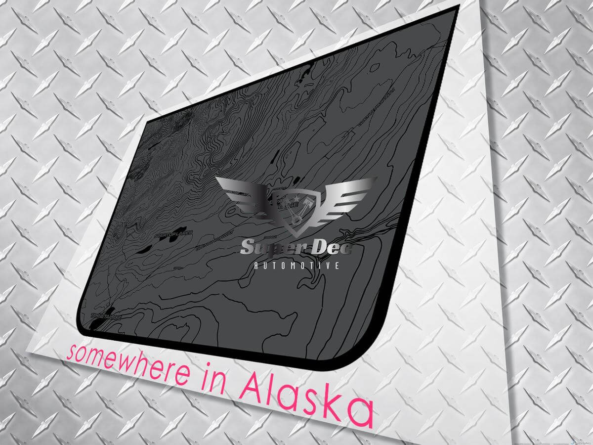 Blackout topografische kaart vinyl motorkap sticker voor Jeep Wrangler en Gladiator
