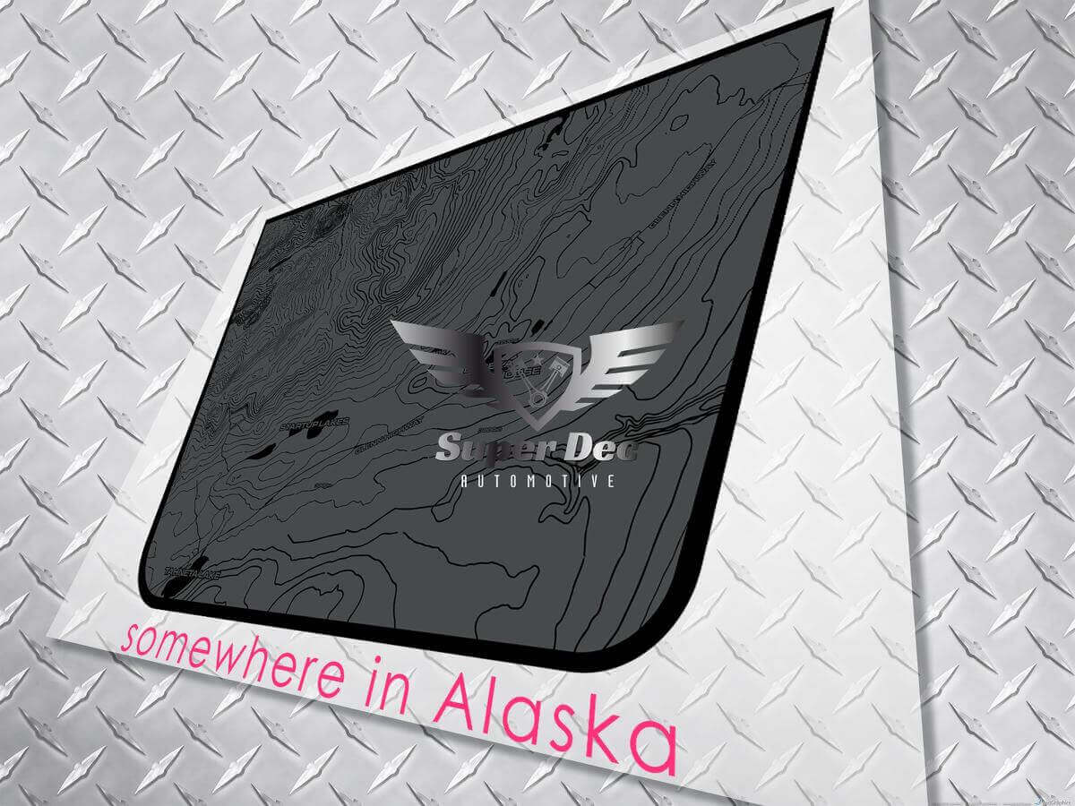 Blackout topografische kaart vinyl motorkap sticker voor Jeep Wrangler en Gladiator