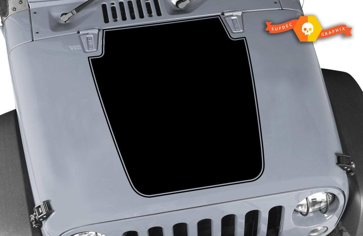 Jeep Decal Hood met Trim Vinyl Alle kleuren Sticker JK LJ TJ 2007-2018
