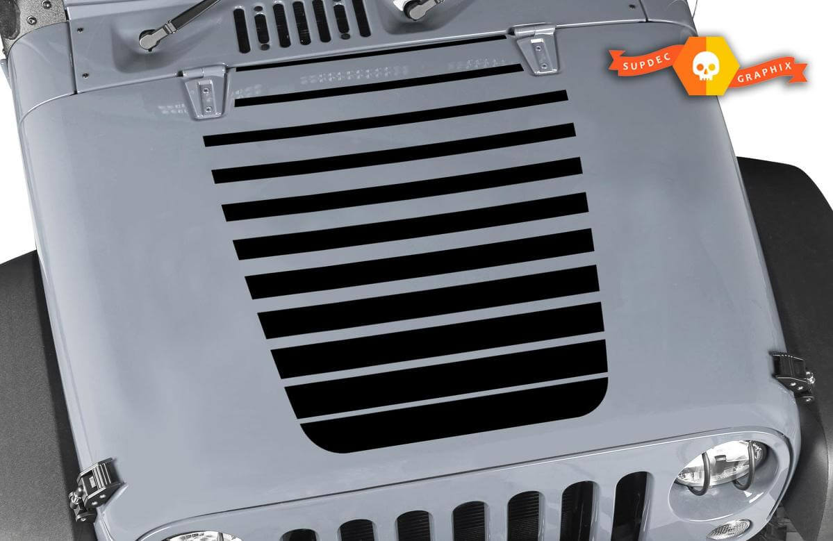 Jeep Decal Hood Met strepen Vinyl Alle kleuren Sticker JK LJ TJ 2007-2018
