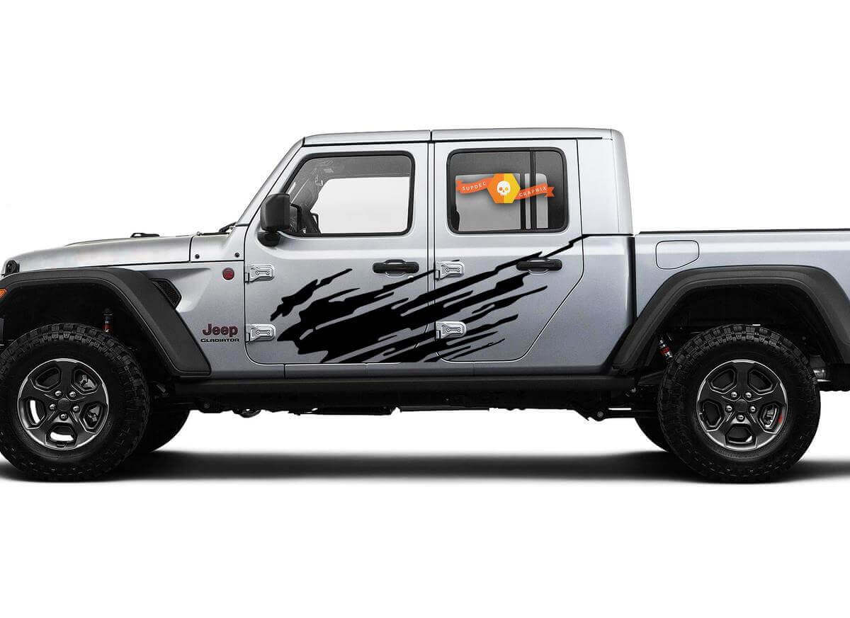 Splash Dirt Zijdeur Vinyl Decal Sticker Graphics Kit 3 voor Jeep Gladiator JT