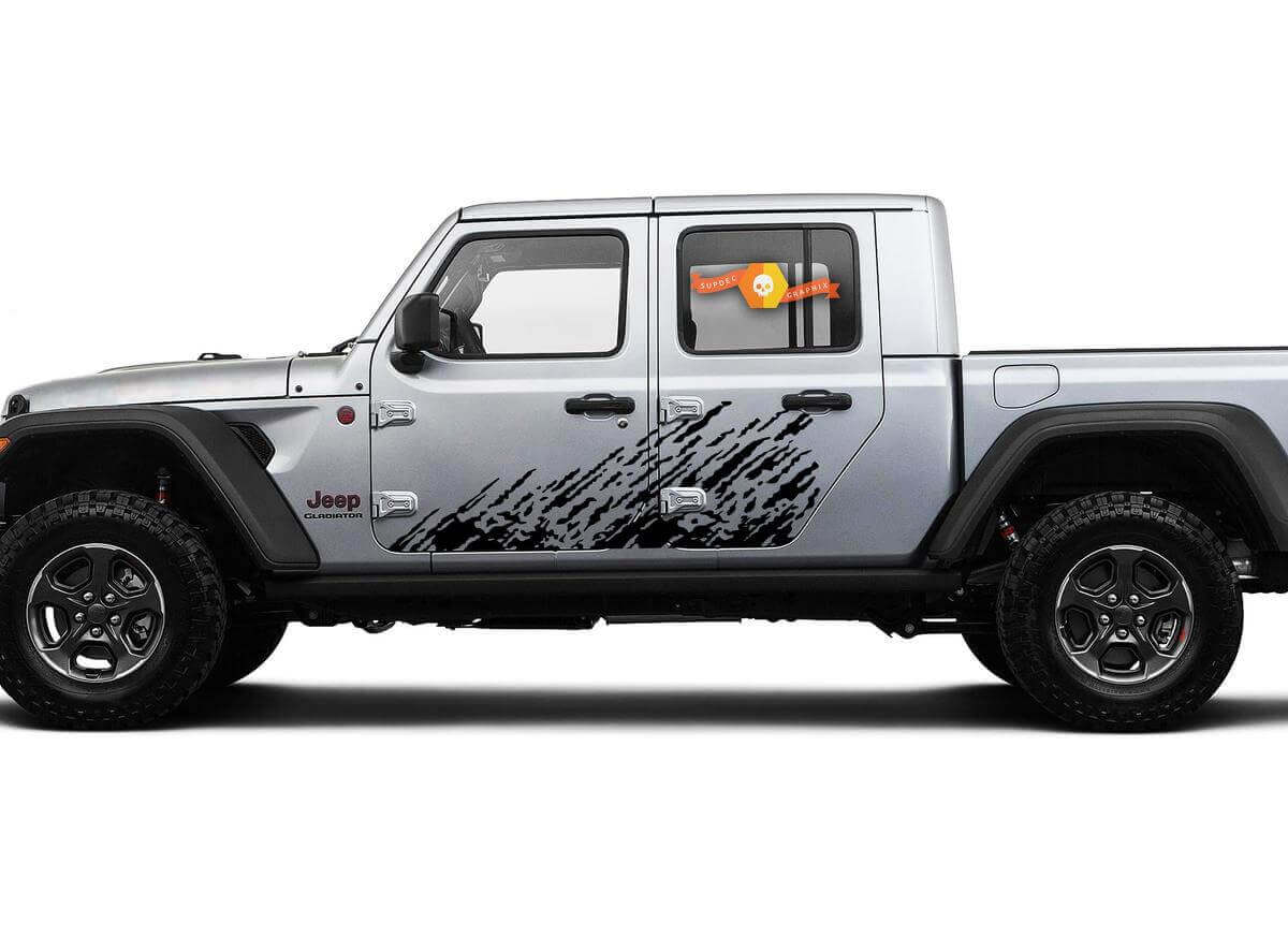 Splash Dirt Zijdeur Vinyl Decal Sticker Graphics Kit voor Jeep Gladiator JT