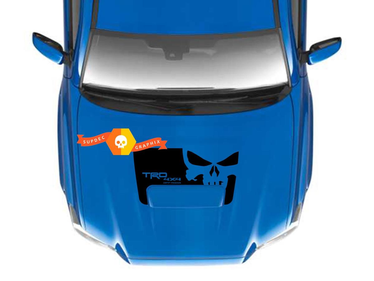 TRD Punisher Skull Motorkap Vinyl Decal Sticker voor Toyota Tacoma 2016-2021