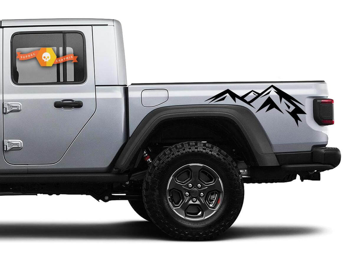 Jeep Gladiator 2 Side JT Small Mountain RangeSticker sticker sticker sticker fabriek stijl lichaam vinyl grafische strepen Kit 2018-2024
