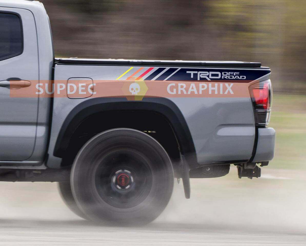 TRD 4x4 Off Road Achterzijde Strepen Vinyl Stickers voor Toyota Tacoma Tundra