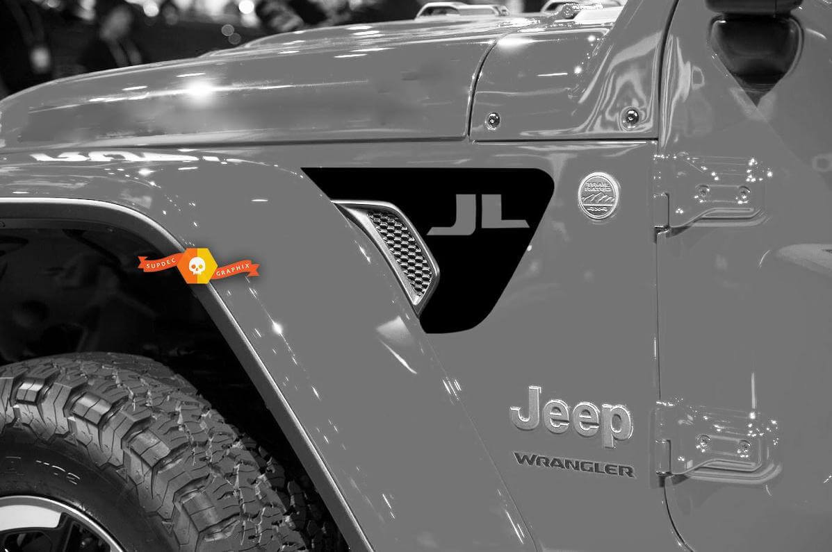 Set vinylsticker met voorste spatbordventilatierand voor Jeep Wrangler JL JLU