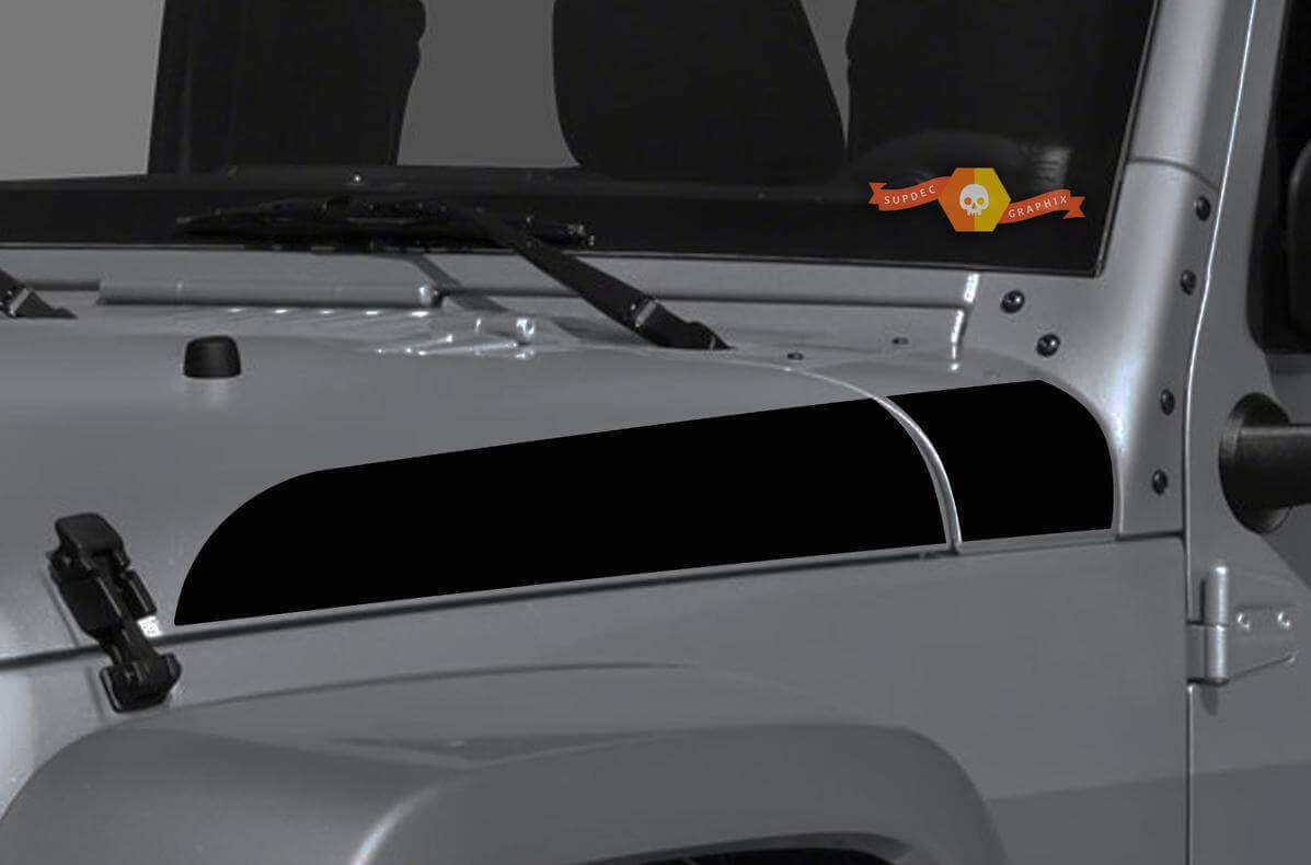 Accentstrepen Motorkap Zijkant Vinyl Decal Set voor Jeep Wrangler & Gladiator