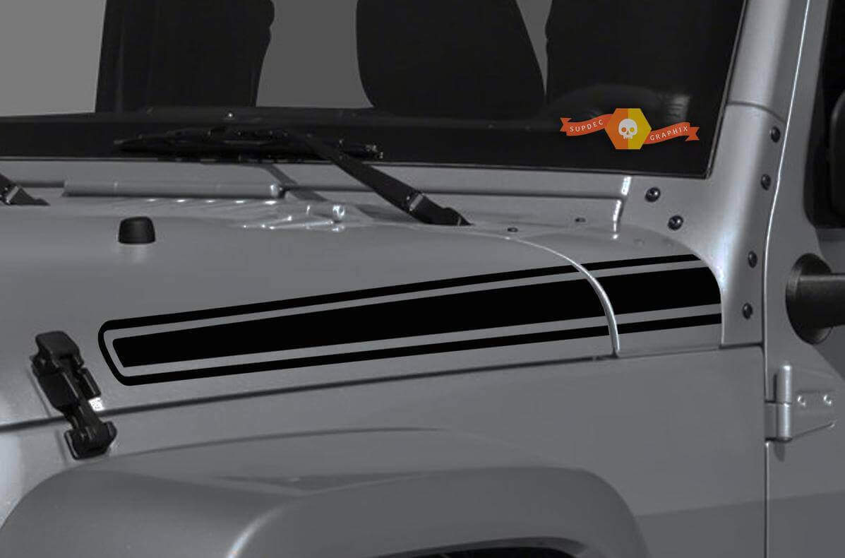 Set vinyl sticker voor motorkapzijkantstrip voor Jeep Wrangler & Gladiator