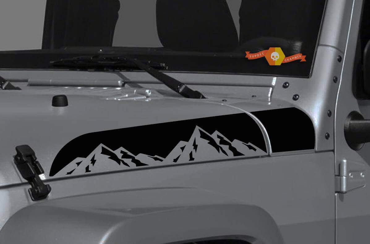 Mountain Range Hood Vinyl Stickerset voor Jeep Wrangler Gladiator Rubicon