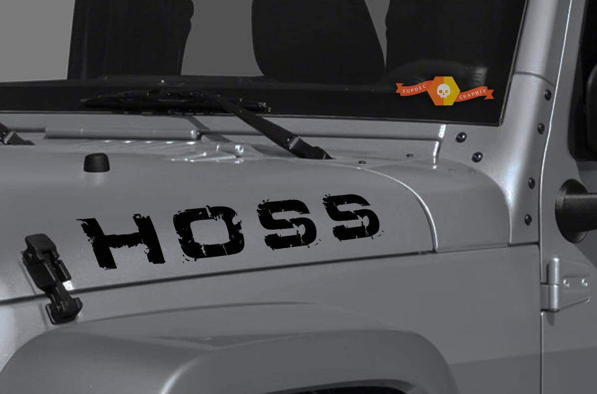 HOSS Vintage motorkap vinylsticker set voor Jeep Wrangler & Gladiator