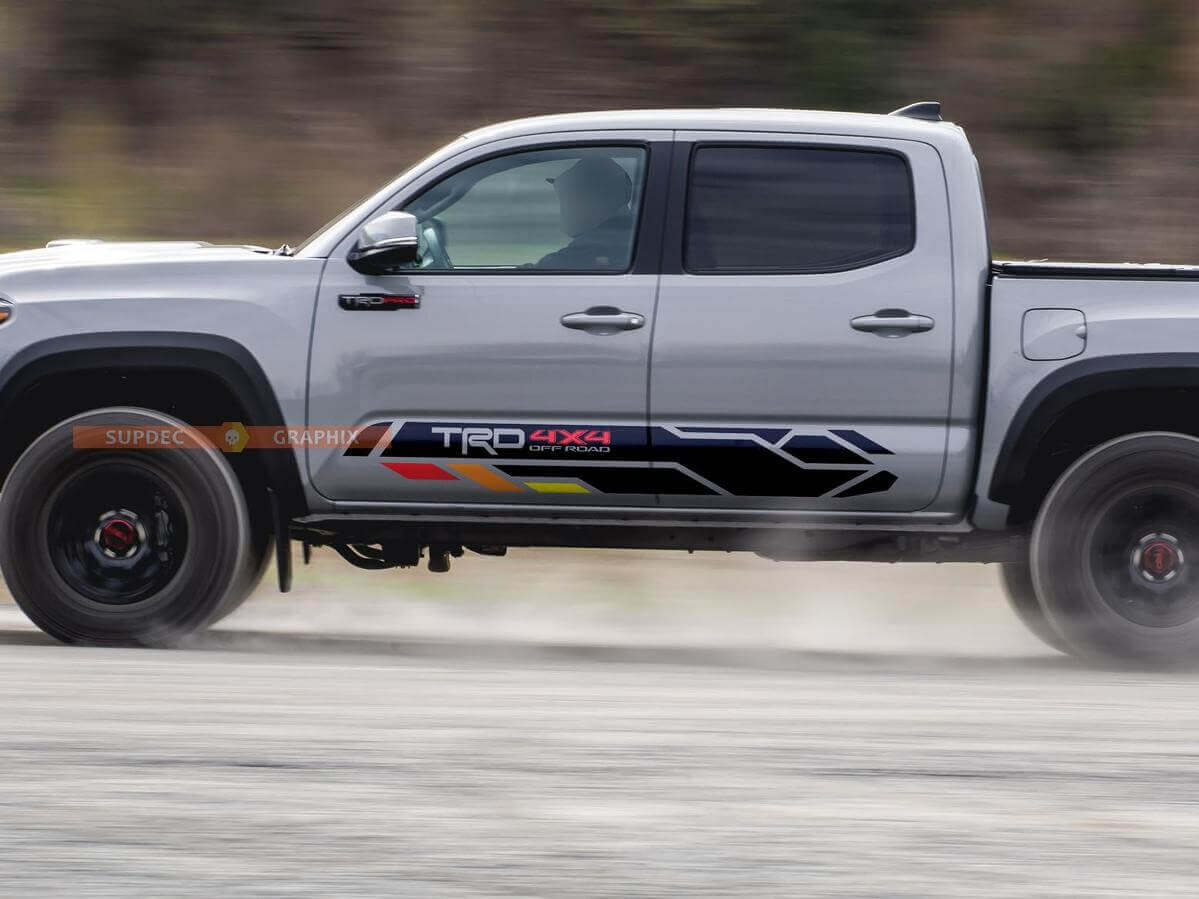 TRD-stijl 4x4 Off Road zij vinyl decalset voor Toyota Tacoma of Tundra