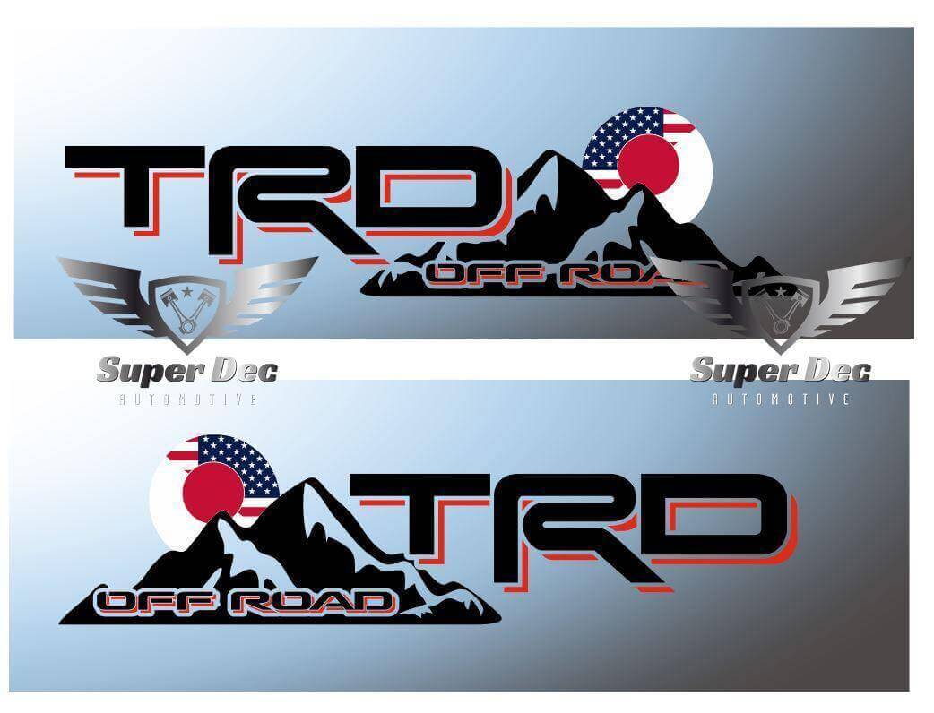 TRD Off Road VS Japan vlagstijl decalset voor Toyota Tacoma Tundra 4Runner FJ Cruiser