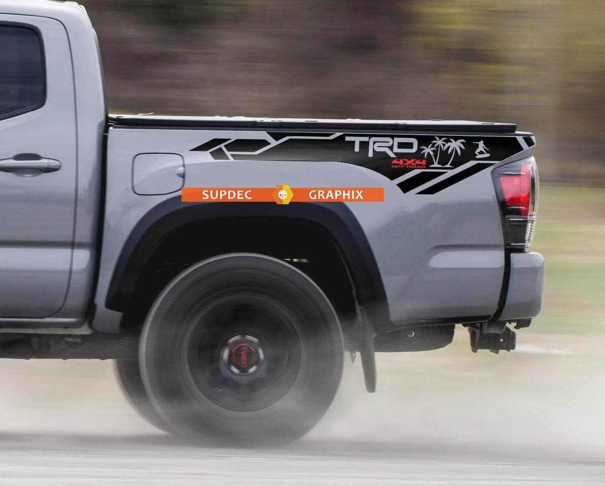 TRD 4x4 Off Road Palms Bedside vinylsticker voor Toyota Tacoma 2013-2020