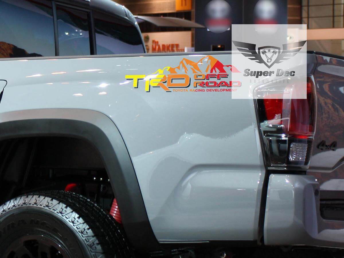 TRD Off Road Mountain Bedside Vinyl Stickerset voor Toyota Tacoma Tundra FJ Cruiser