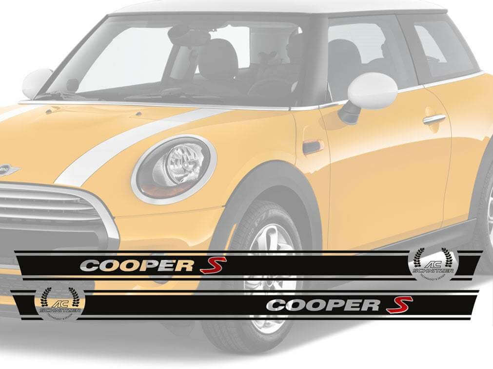 Cooper S AC Schnitzer Stijl Zijstrip Vinyl Decal Set voor Mini Cooper