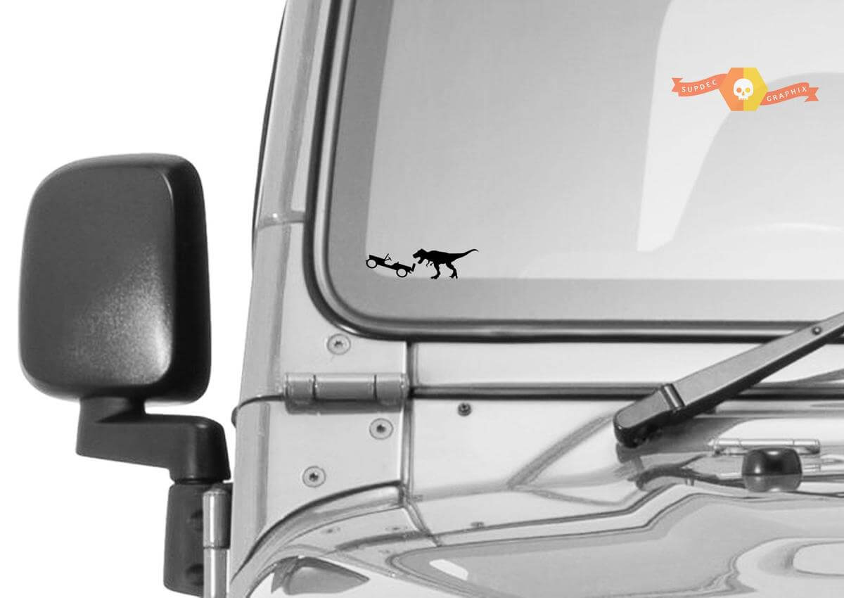 T-Rex Dinosaur Windshield Paashaas Vinyl Sticker voor Jeep Wrangler