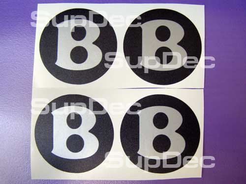 Bentley-stijl Zwart Zilver B Wiel Center Cap Decals Set van 4