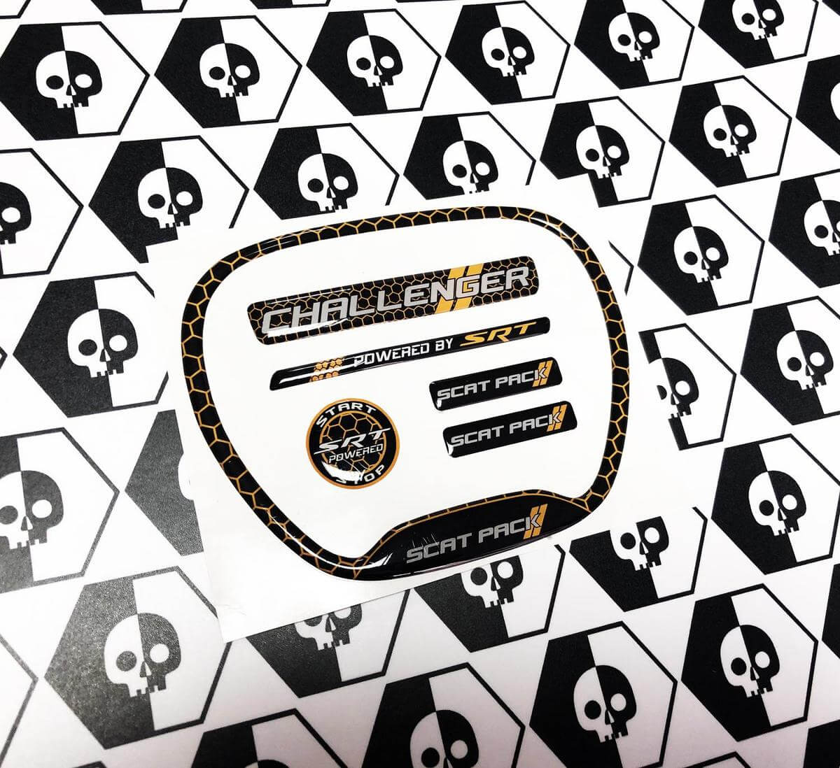 Honeycomb Scat Pack Stijl Interieur Bolvormige Decal Kit voor Dodge Challenger 2015+
