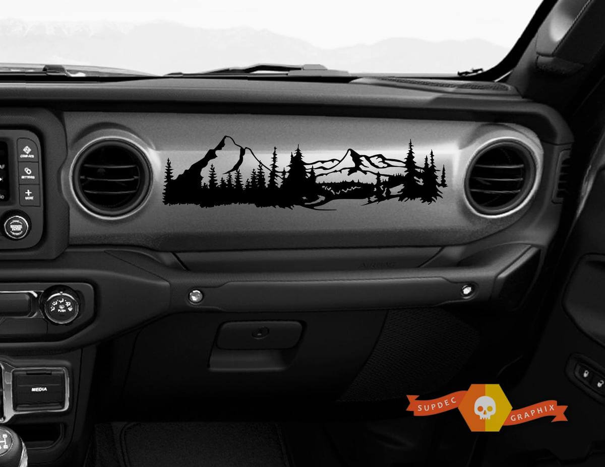 Mountain Forest Dashboard Vinyl Sticker voor Jeep Gladiator JT