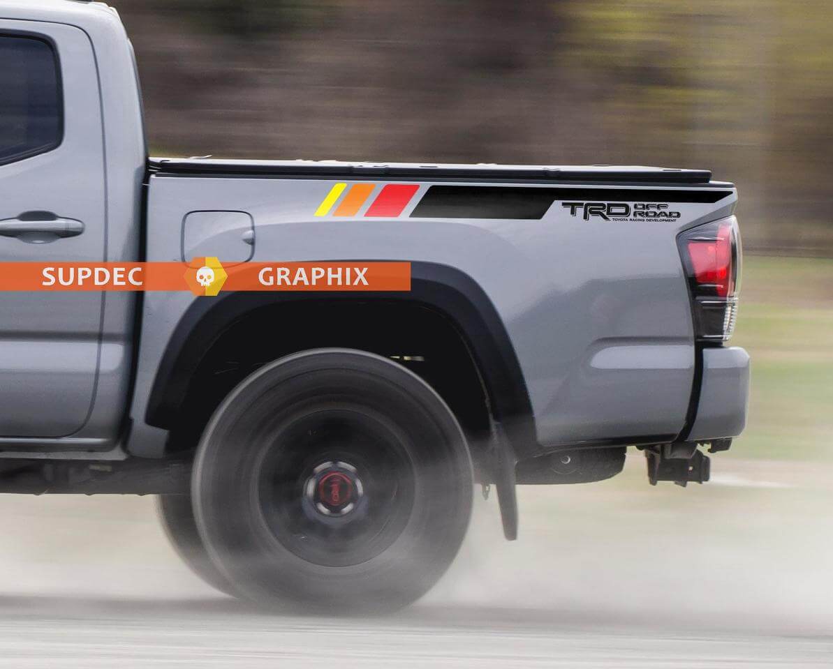 TRD Off Road-stijl zijkantstrepen vinylsticker set voor Toyota Tacoma 2016-20