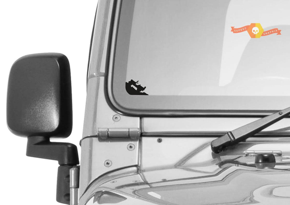 Rock Climber Paasei Voorruit Hoek Vinyl Sticker voor Jeep Wrangler