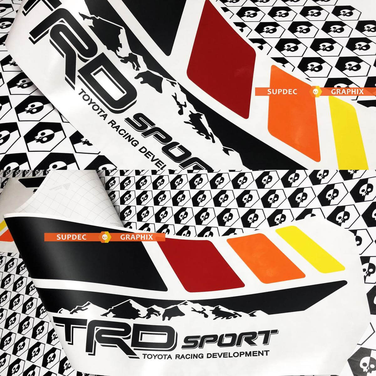 TRD Sportstijl Mountain Vintage Zijstrook Decal Kit voor Toyota Tacoma 2005-2020