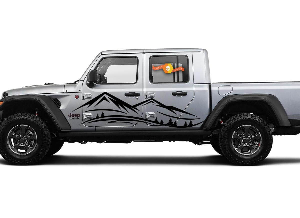 Jeep Gladiator JT Extra Large Mountain Range vinylafbeeldingen
