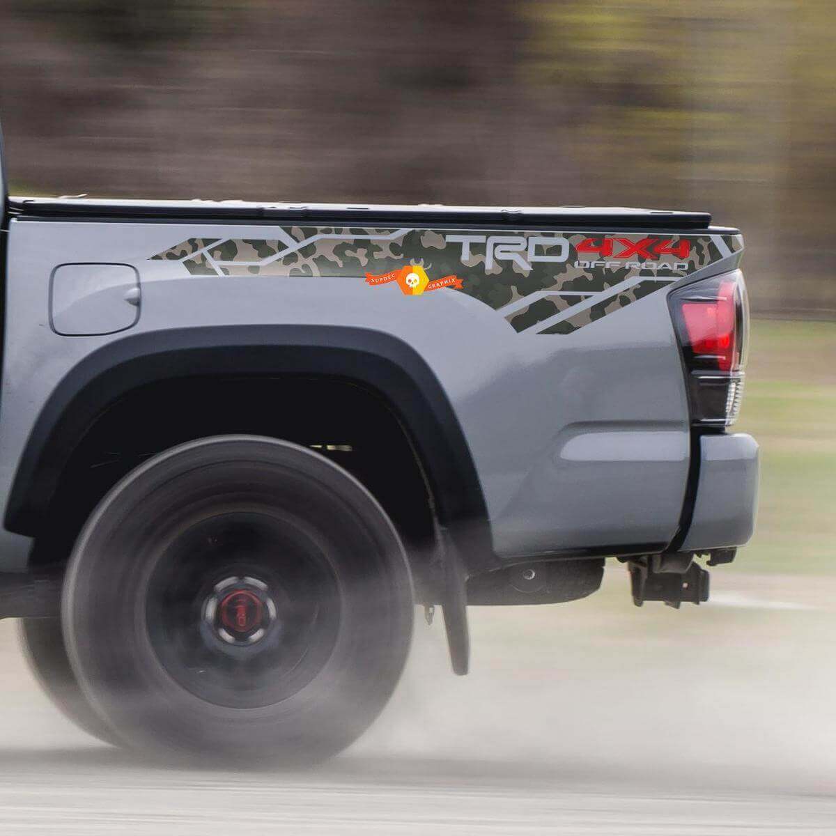 TRD 4x4 Off Road Camouflage Stijl Vinyl Sticker voor Toyota Tacoma 2013-2020