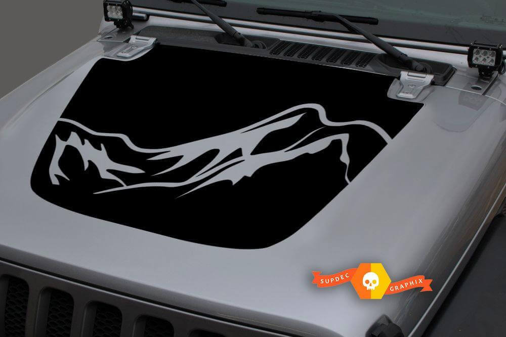 Mountains Motorkap Vinyl Decal Graphic voor Jeep Gladiator Wrangler