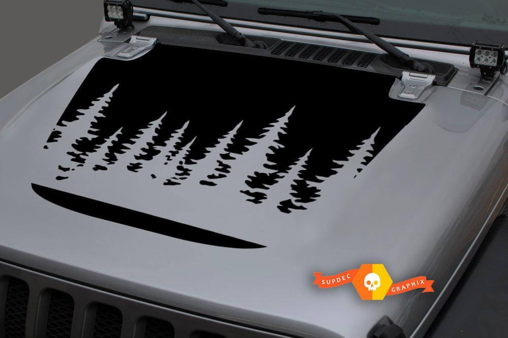 Wild Forest motorkap vinylsticker voor Jeep Wrangler en Gladiator