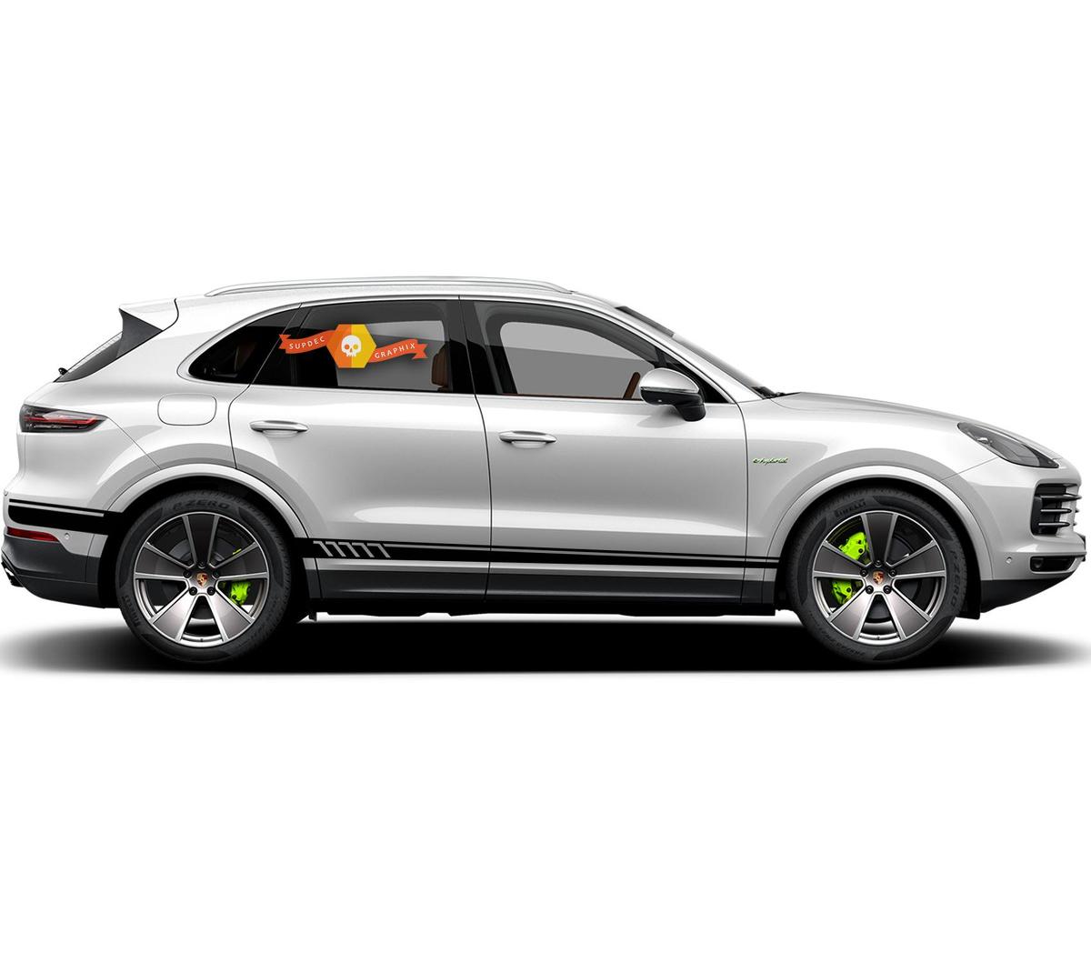 Porsche Cayenne S GTS Turbo Turbo S Rocker Panel Racing zijstrepen sticker sticker 2003-heden
