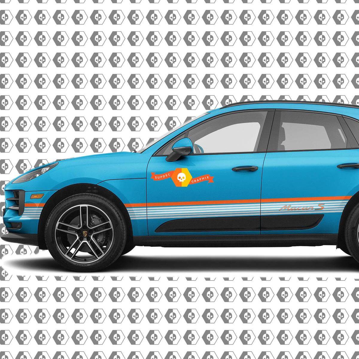 Macan S Lettering Volledige Zijlijnen Decal Sticker Voor Porsche Macan S 2014–heden