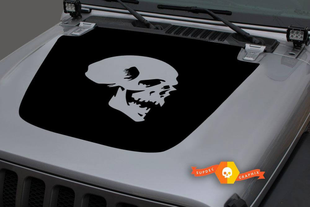 Skull Motorkap Vinyl Sticker voor Jeep Wrangler JL/JLU en Gladiator JT
