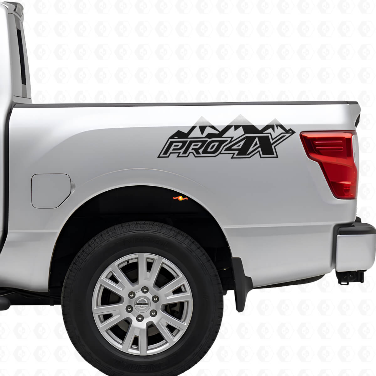 PRO-4X Mountain Bed Side Vinyl Decals Kit voor Nissan Titan 2016+