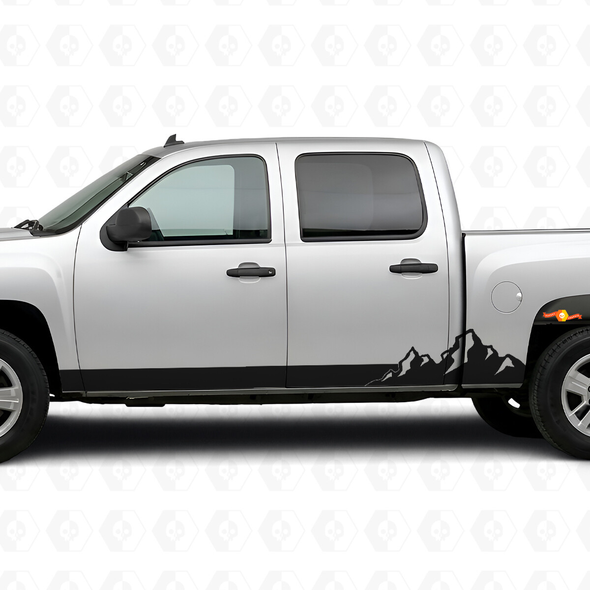 Mountain Range Deur- & Rokerpanelen Vinyl Strepen voor Chevrolet Silverado 1500 GMT900 2007-2013