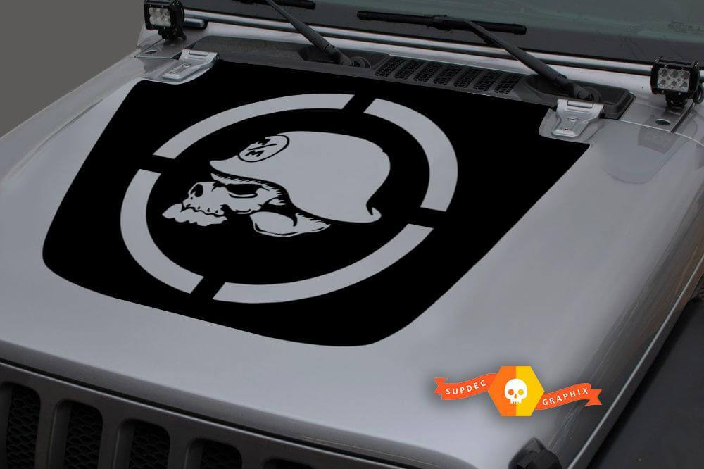 Militaire Schedel Blackout Capuchon Vinyl Sticker voor Jeep Wrangler & Gladiator