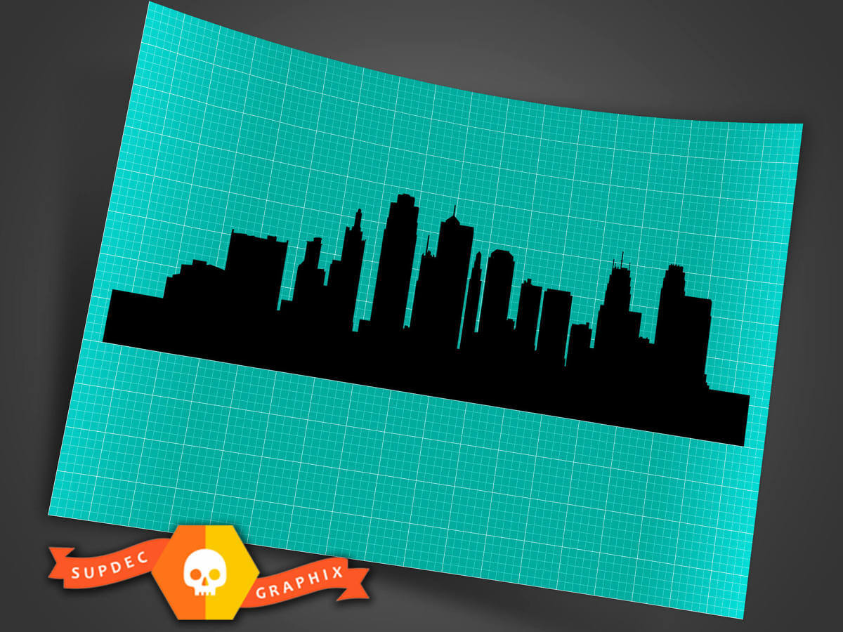 City Skyline Dashboard Vinyl Sticker voor Jeep Wrangler en Gladiator