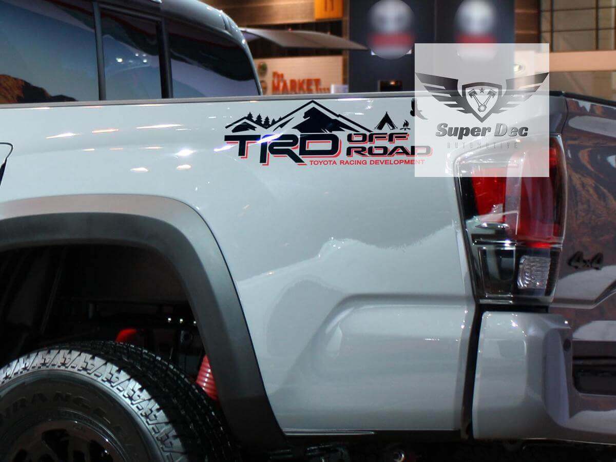 TRD Off Road Mountain Bedside Vinyl Decal Kit voor Toyota Tacoma Tundra 4Runner
