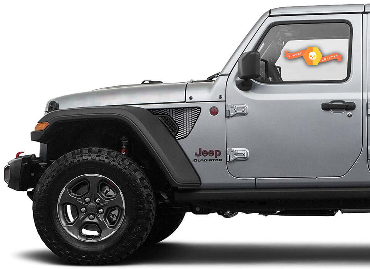 Honeycomb spatbordventiel vinyl decal set voor Jeep Wrangler Gladiator Rubicon